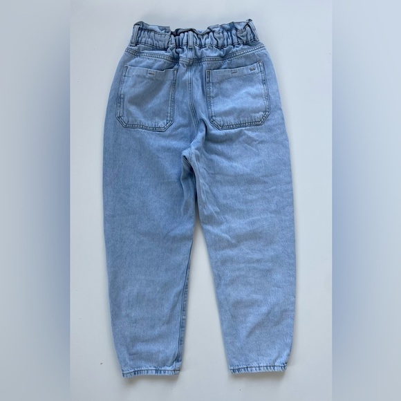 ZARA Women's Light Washed Paperbag Waist Mom Jeans Size 4 - Picture 2 of 10